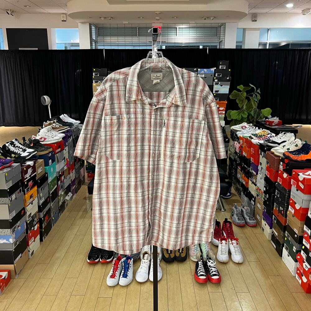 L.L Bean Multicolor Short Sleeve Dress Shirt Sz XXL